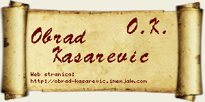 Obrad Kašarević vizit kartica